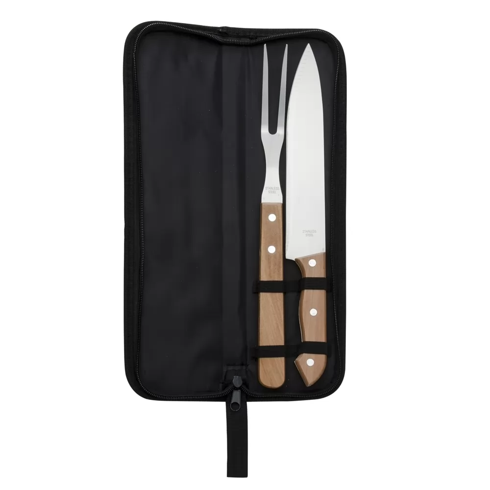 Kit churrasco 2 peças em estojo de nylon com alça