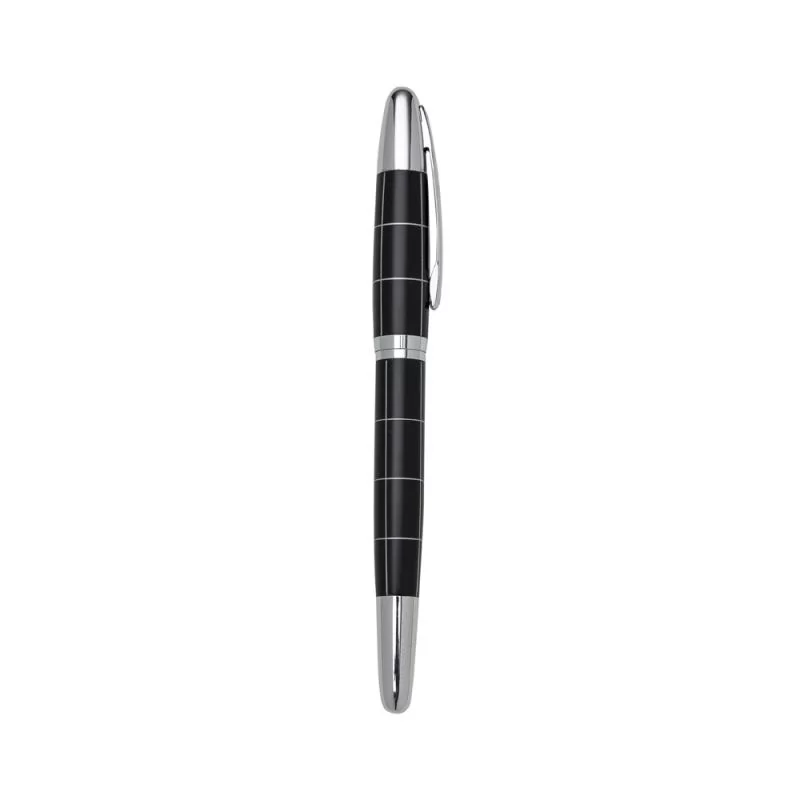 Caneta metal roller com tampa.
