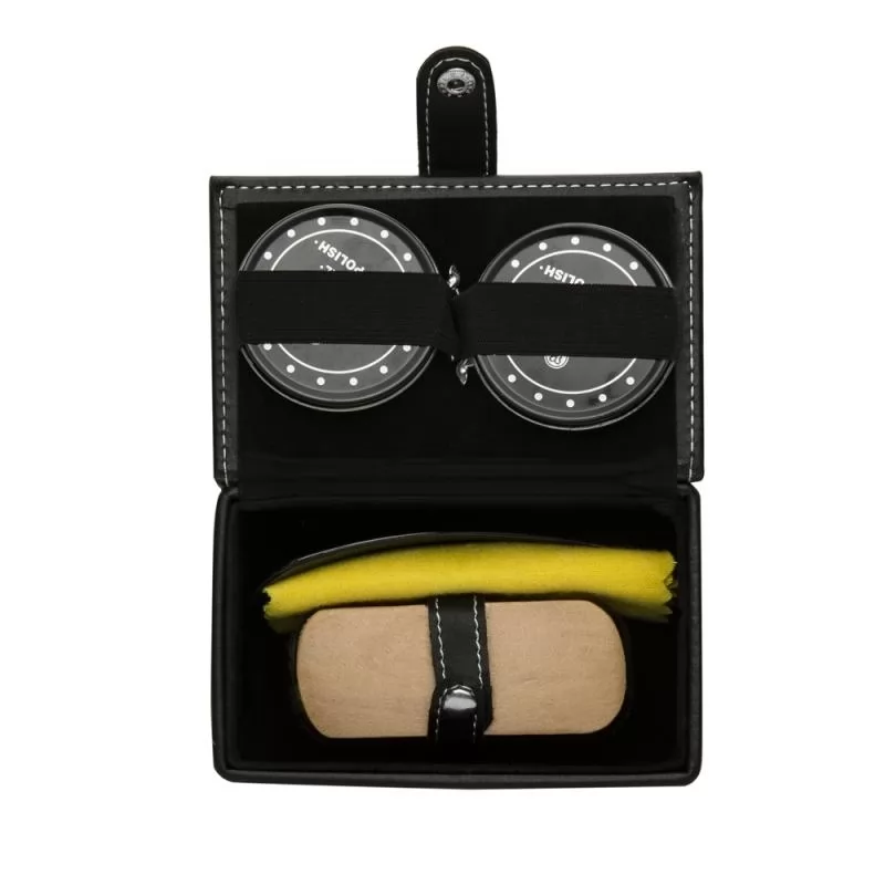 Kit engraxate estojo em couro sintético com 5 peça