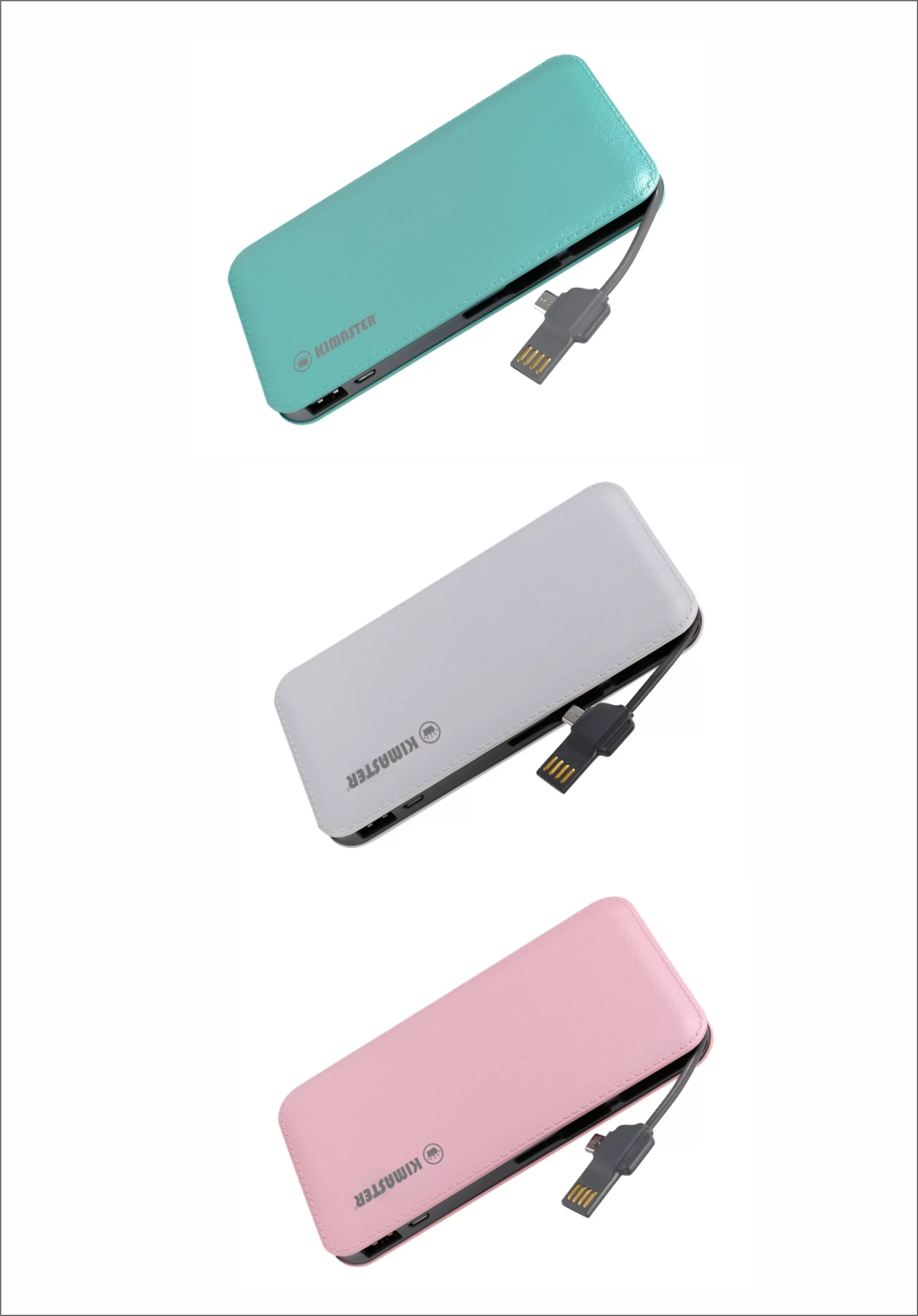 CARREGADOR PORTÁTIL SLIM COM CABO EMBUTIDO