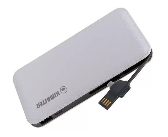 CARREGADOR PORTÁTIL SLIM COM CABO EMBUTIDO