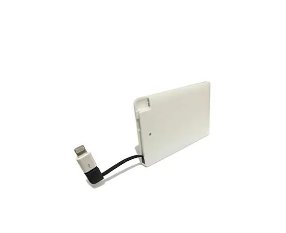 CARREGADOR PORTÁTIL UNIVERSAL SLIM COM CABO EMBUTIDO 2500MAH