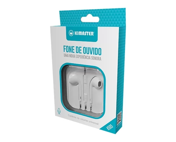 FONE DE OUVIDO INTRA-AURICULAR COM CONTROLE PARA IOS/ANDROID