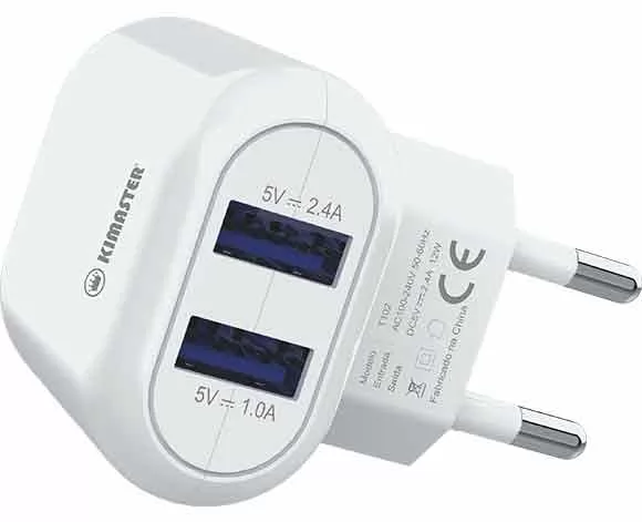 CARREGADOR DE PAREDE AUTO ID COM 2 USB 2.4A