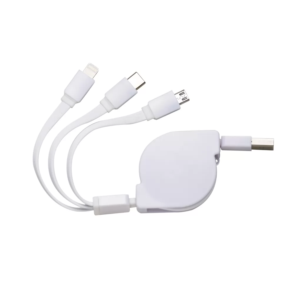 Cabo USB Retrátil 3 em 1 