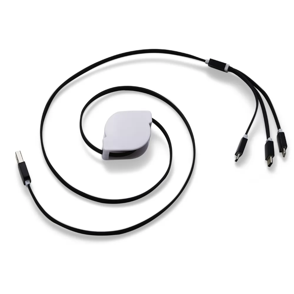 Cabo USB Retrátil 3 em 1 
