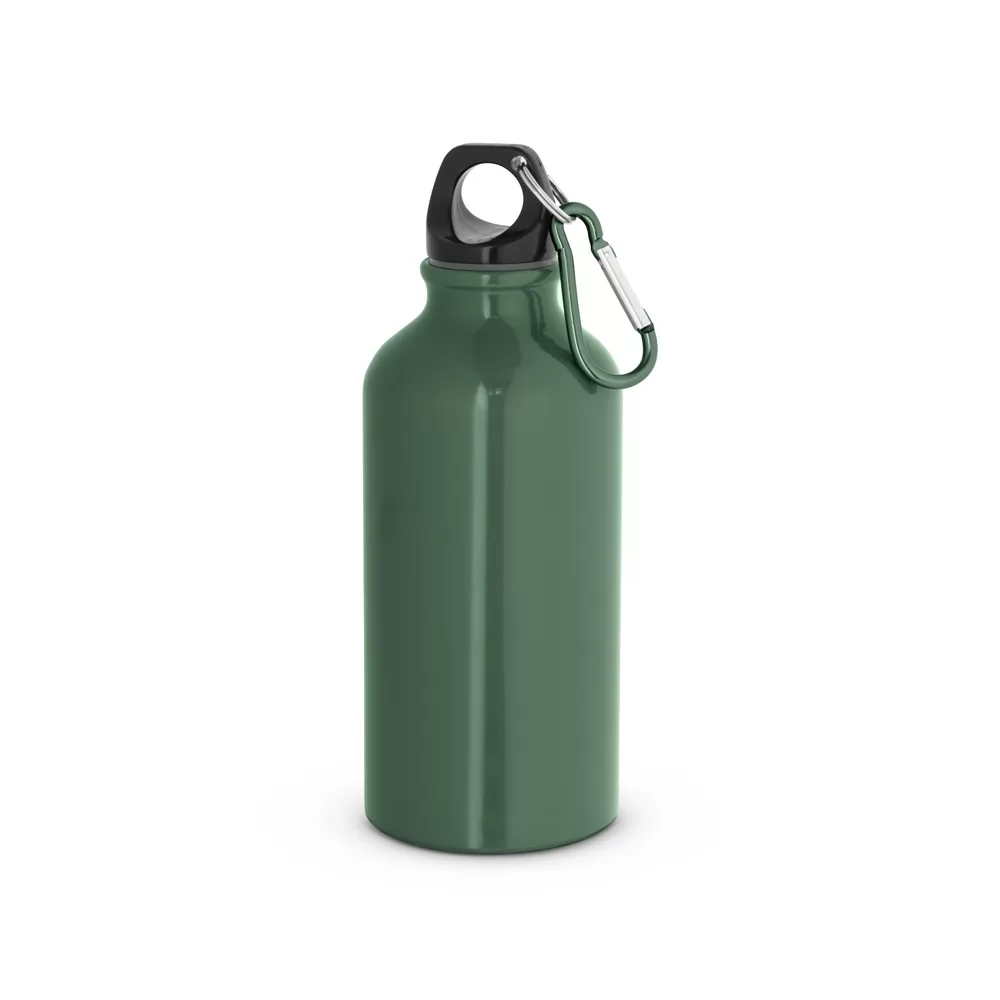 Garrafa esportiva e acabamento brilhante com mosquetão 400mL