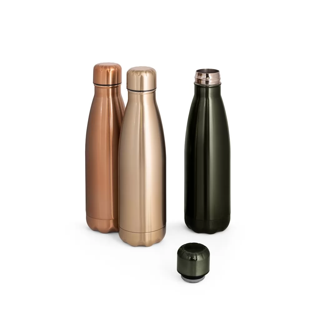 Garrafa em aço inox com acabamento mate metálico 510 mL