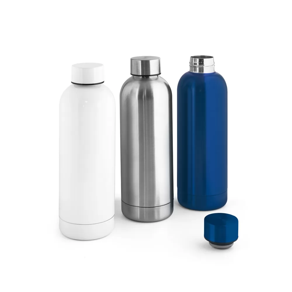 Squeeze em aço inox (90% reciclado) com acabamento em mate metálico 550 mL