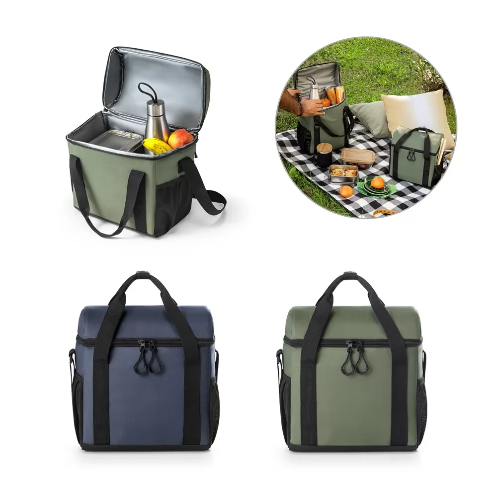  Bolsa térmica almofadada 600D ripstop em poliéster reciclado (100% rPET)