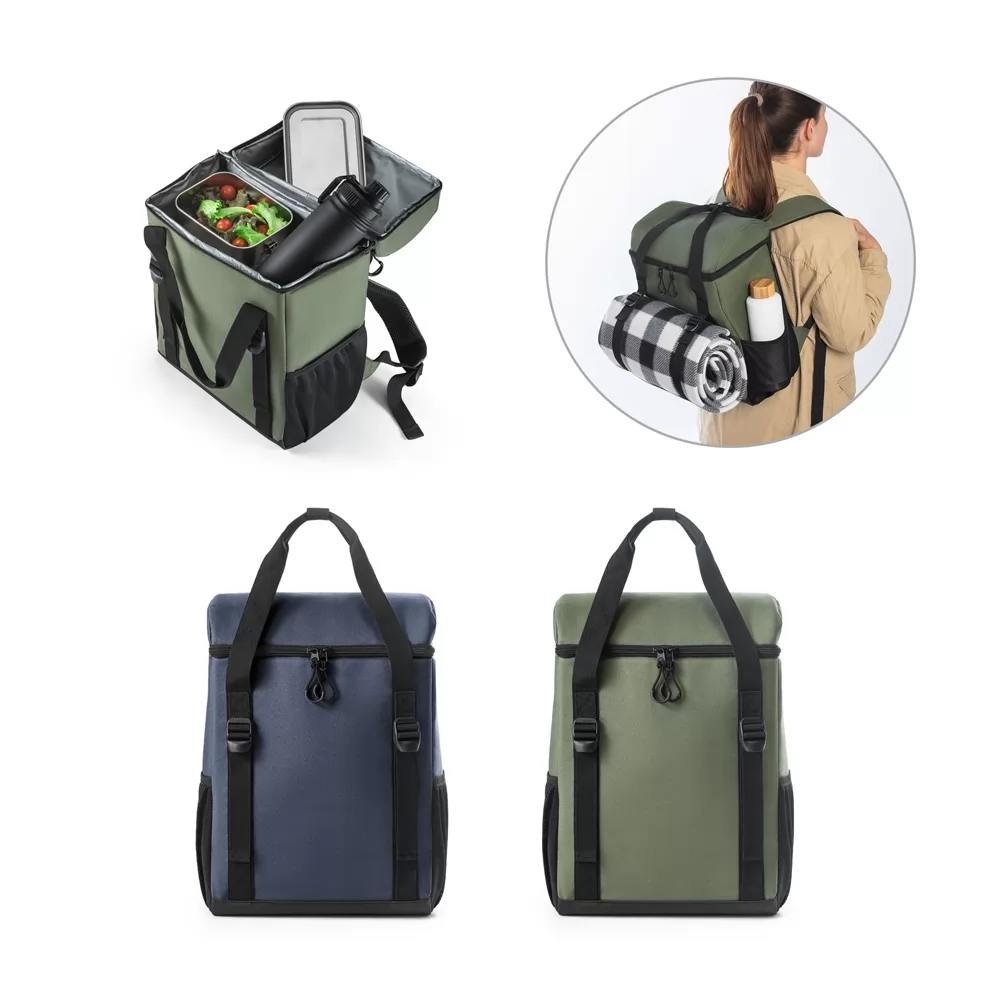 Mochila térmica almofadada em 600D ripstop em poliéster reciclado (100% rPET) 16 L