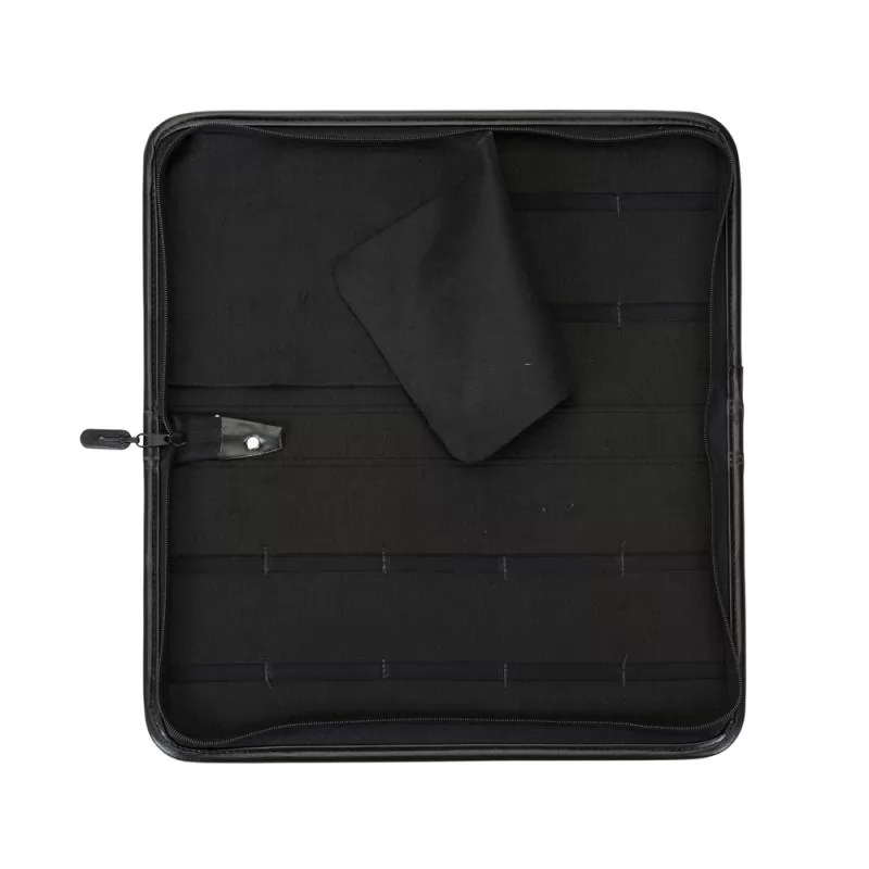 Pasta mostruário para canetas, material em couro sintético com zíper