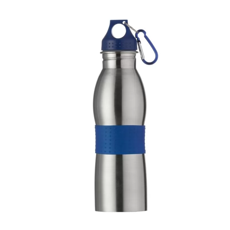 Squeeze 600ml de alumínio com detalhes coloridos e emborrachado