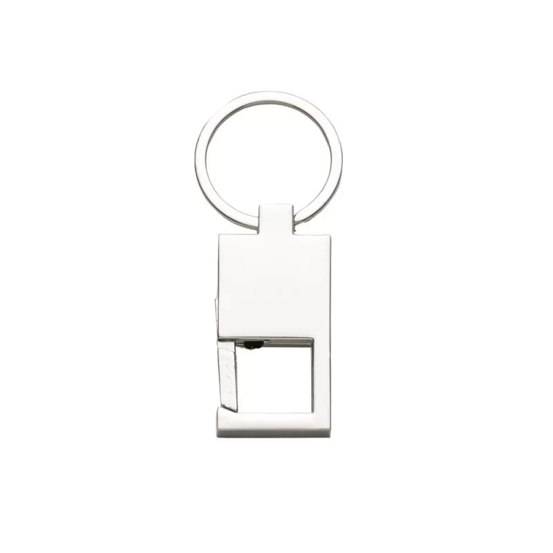 Chaveiro de metal brilhante com mosquetão