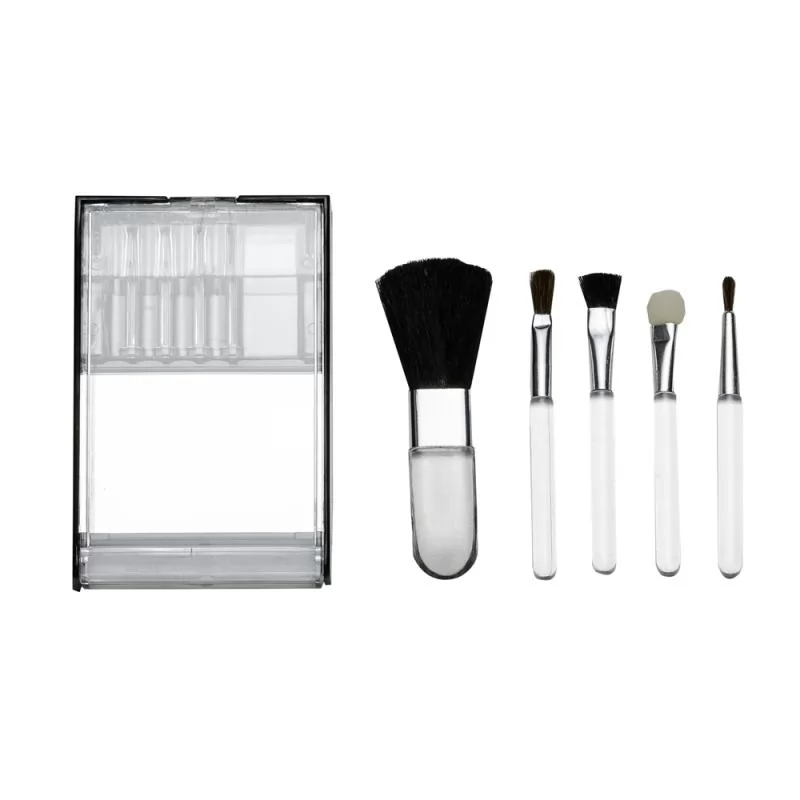 Kit pincel 5 peças em estojo plástico com visor transparente