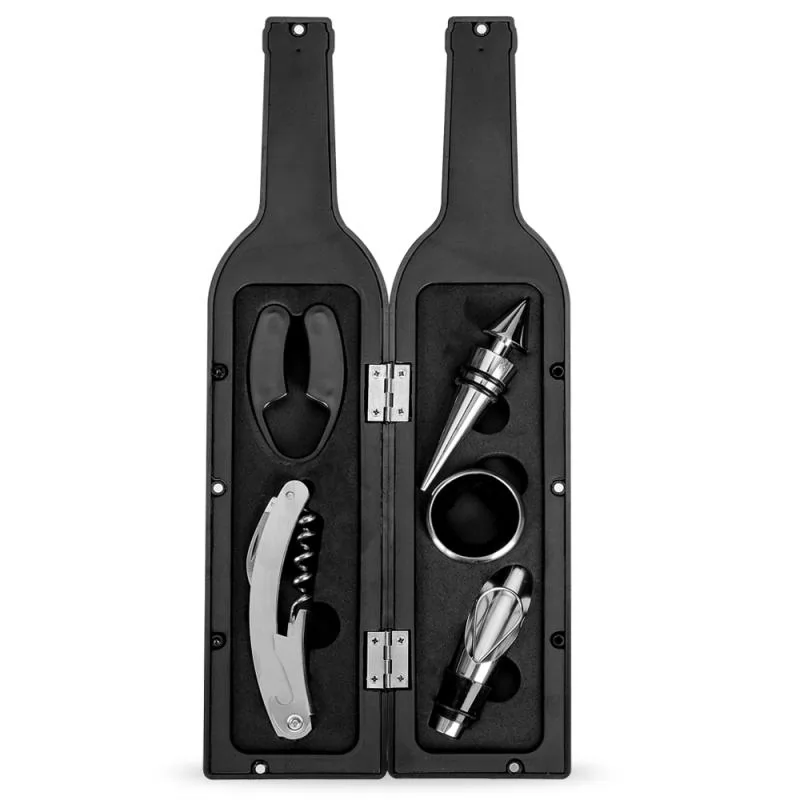 Kit vinho formato garrafa com 5 peças