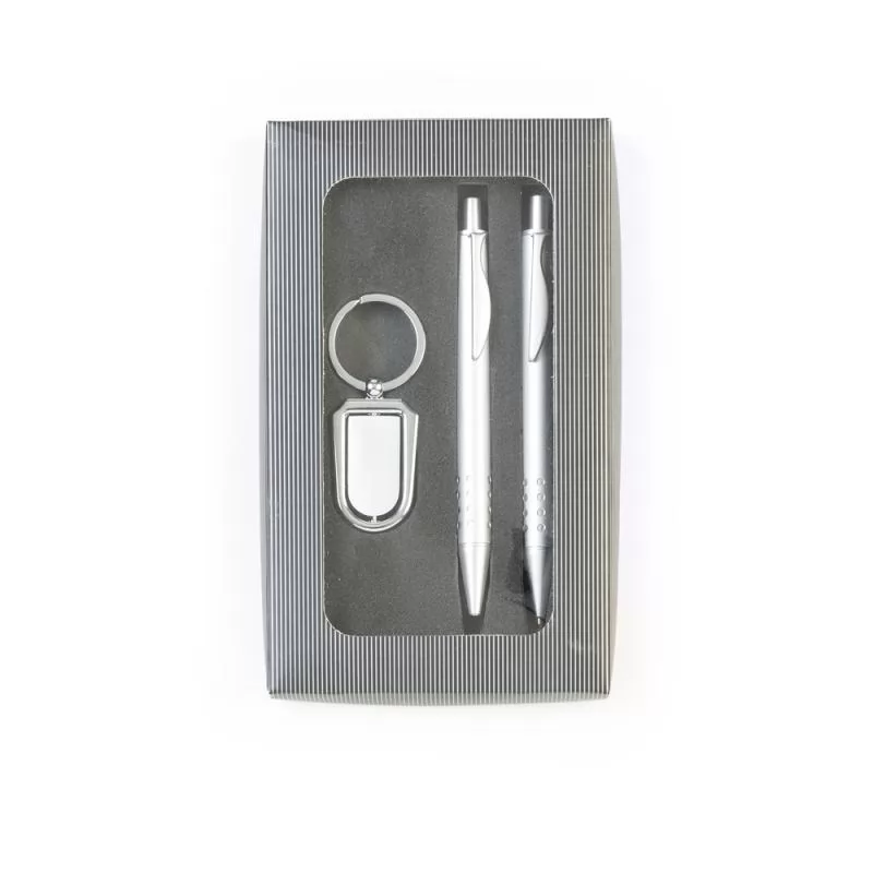 Kit caneta e Lapiseira metal e Chaveiro Giratório