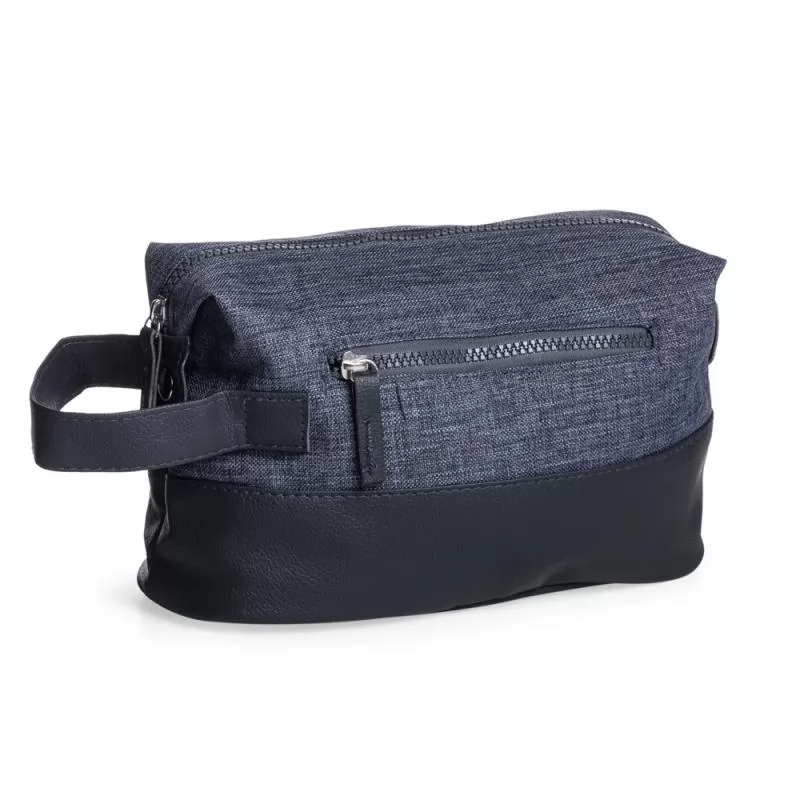 Necessaire Nylon com detalhes em Couro Sintético