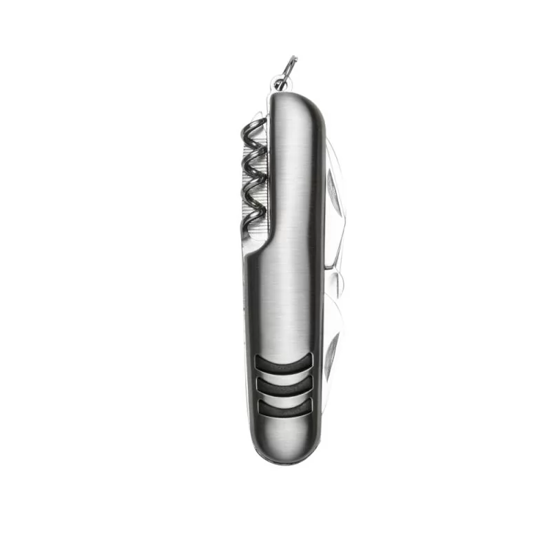 Canivete metal 7 funções com detalhes emborrachados preto